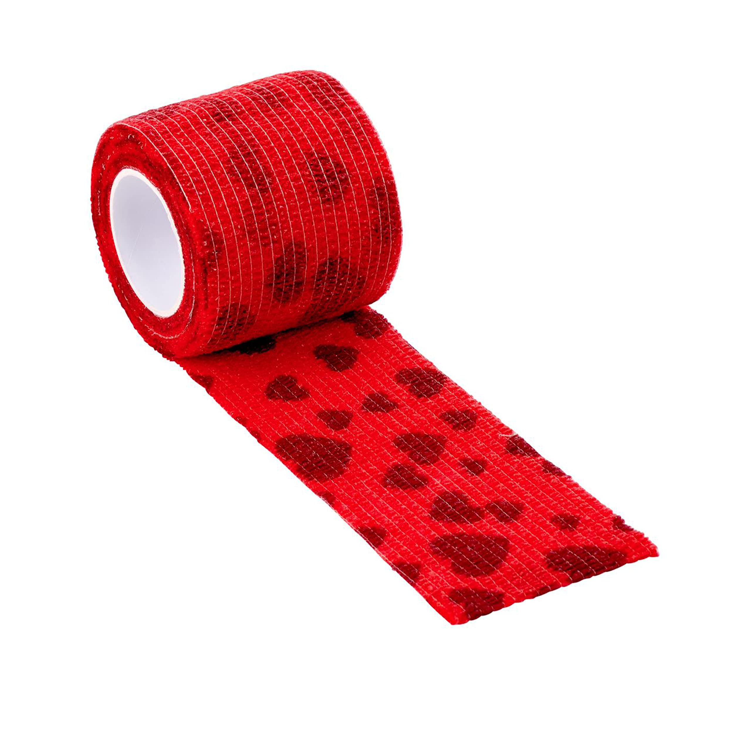 KRUUSE Fun-Flex Care Inside-Out bandaż (opatrunek dla psów, samoprzylepny opatrunek do mocowania opatrunków, szyn, cewników itp., bandaż elastyczny, akcesoria dla psów), 5 cm x 4,5 m