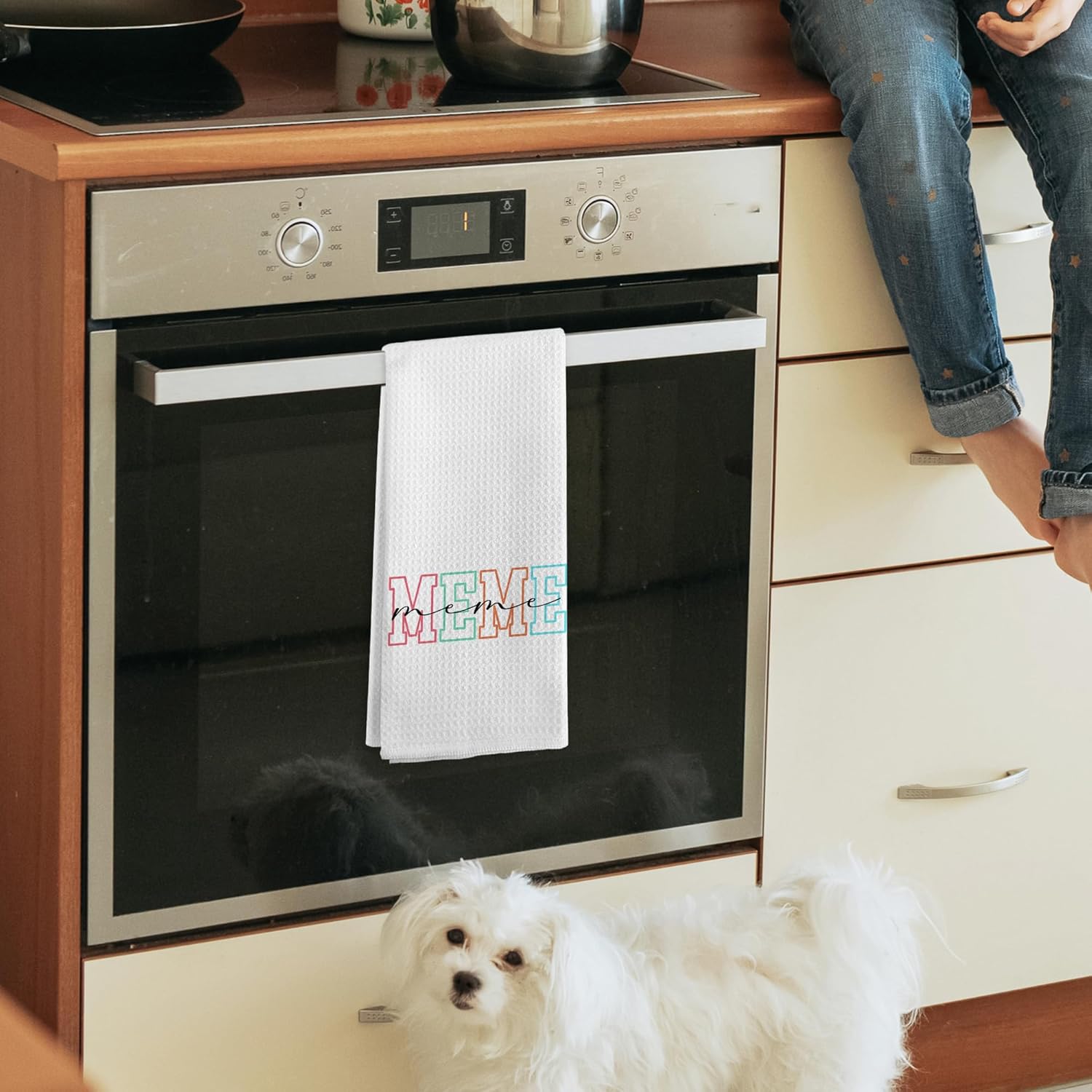 Funky Meme Gifts Kitchen Towels, Meme Gifts for Grandma, Grandmother Gifts from Grandkids, Mothers Day Birthday Gifts for Grandma, Grandmother Hand Dish Tea Towel for Kitchen Bathroom,16x24 in - Image 6