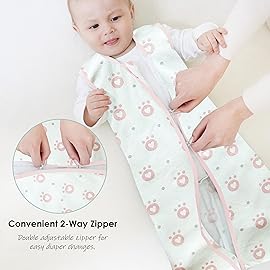 Cute Castle Baby Sleep Sack 18-24 Months - Lightweight 100% Cotton 2-Way Zipper TOG 0.5 Infant Wearable Blanket, Newborn Essentials Toddler Sleep Clothes, 3 Pack(Pink, Bear, Bear Claw)