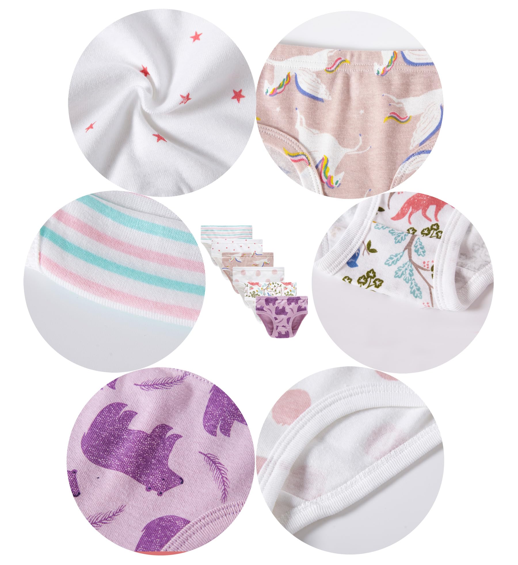 Cadidi Dinos Ropa interior de algodón suave para bebés y niñas pequeñas