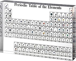 Chemical Element Periodic Table 83 Kinds of Real Elements & Acrylic Display Stand, for Science Lovers, Students to Learn Chemistry Chart Tools, Gifts and Crafts Decoration