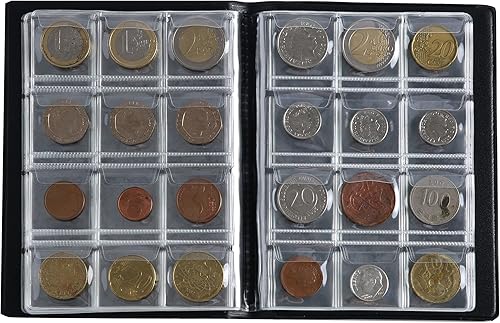 Miniatura 6 de Álbum de colección de monedas, 120 bolsillos, 1.2 x 1.2 pulgadas, soporte para monedas, álbum de almacenamiento de monedas, bolsillo para
