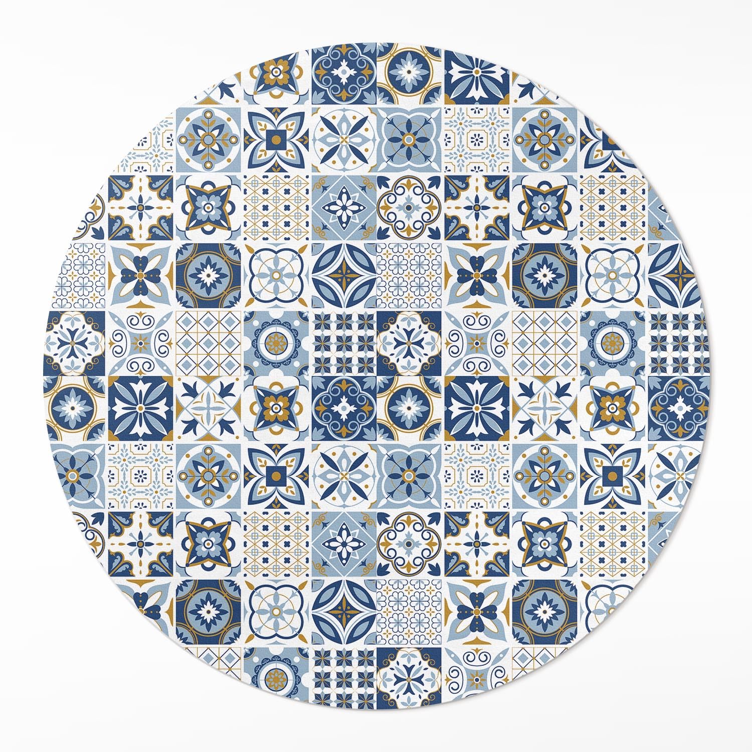 Tapis de sol cuisine rond en PVC facile à nettoyer contre les rayures