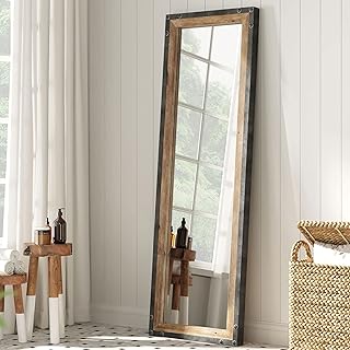 Barnyard Designs - Specchio Decorativo Lungo da Parete, Stile Rustico, Vintage, in Legno Invecchiato e Metallo, 121,9 x 40,6 cm