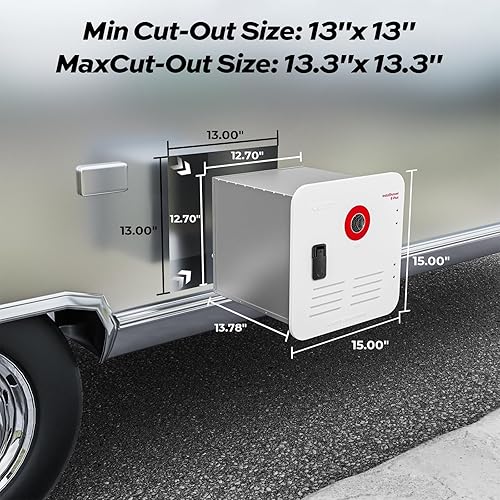 Miniatura 7 de FOGATTI - Calentador de agua sin tanque RV InstaShower 8 Plus, Gen 2, con puerta blanca de 15 x 15 pulgadas y control remoto, DC 12V, mejor