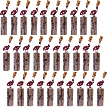 30-Pack CR8. LHC 3V 2600mAh Replacement Lithium Battery for Fuji FDK CR8-LHC PLC Controller Backup Battery with Brown Connector