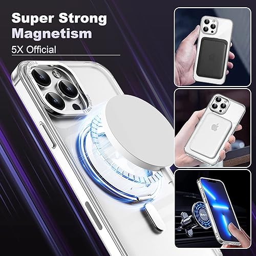 Miniatura 4 de Cyberowl Funda para iPhone 12 Pro Max de grado militar con soporte de anillo magnético giratorio de 360 compatible con Magsafe Funda transparente