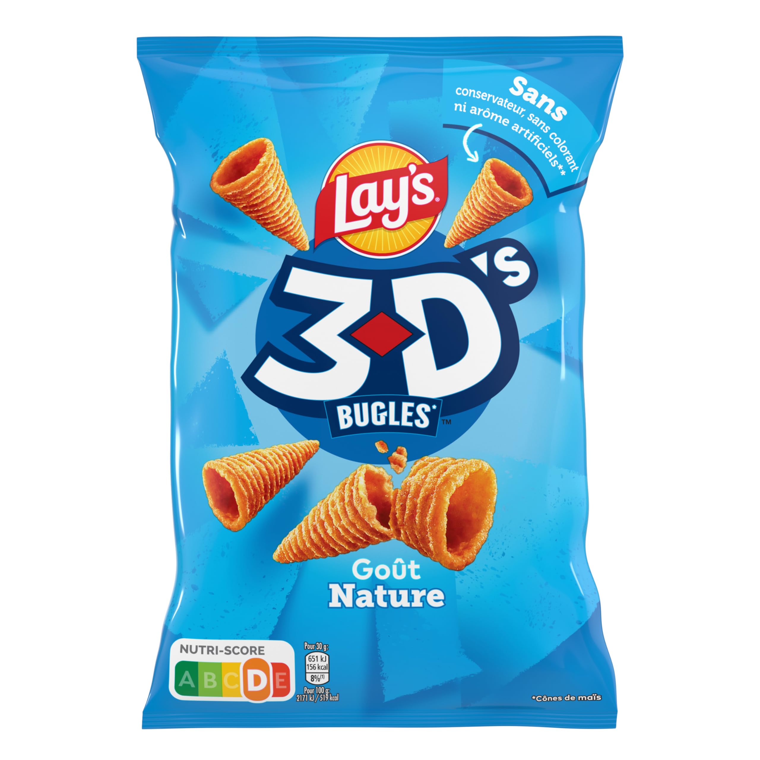 Lay's 3D's Bugles Nature, 85 g - Lot de 15