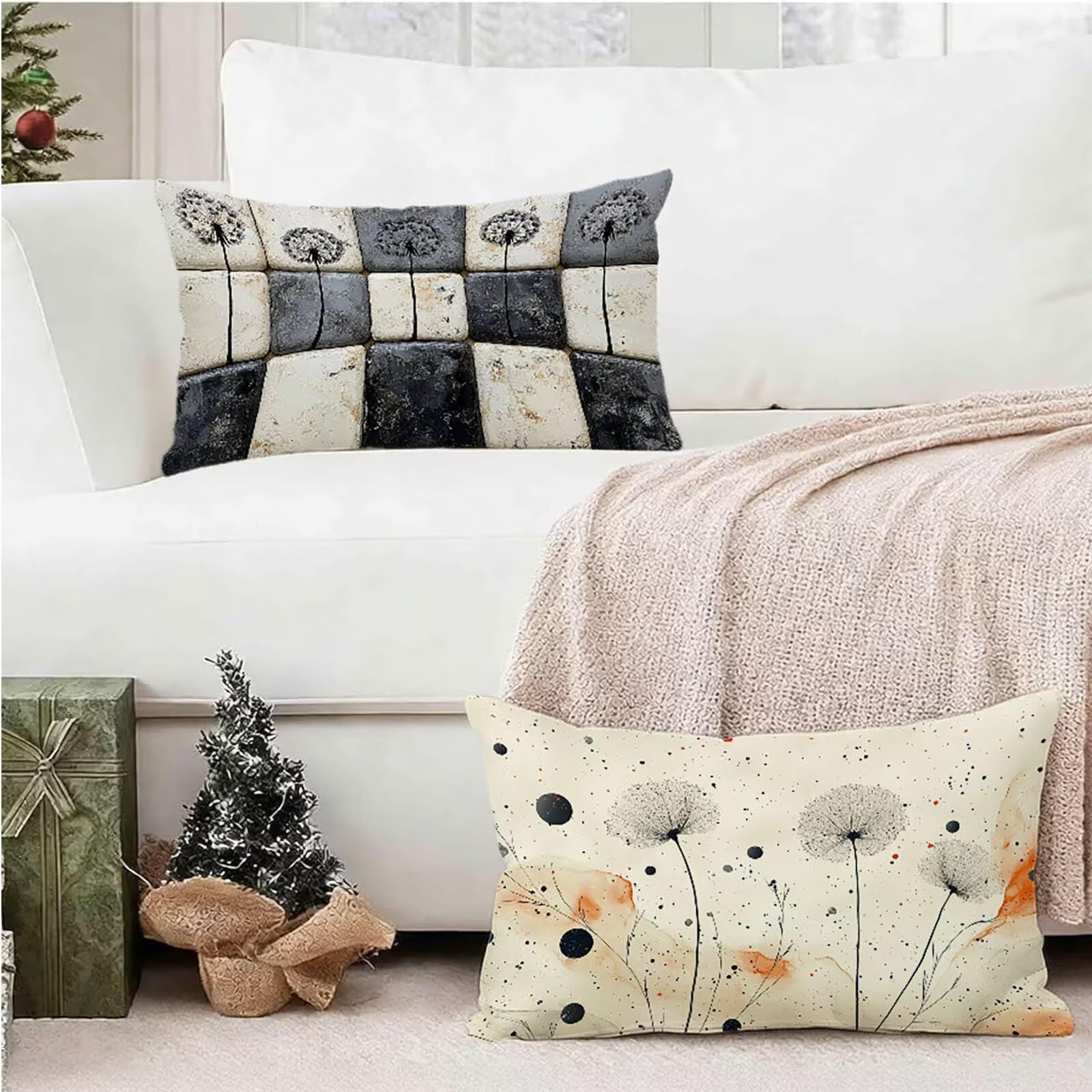 Federe Cuscino 60x80 Set di 2, Crema Federe Cuscini Divano Lino, Rettangolari Copricuscini 60x80cm Con Cerniera Invisibile, Copricuscino per Camera Letto Casa Decorazioni Regalo, Semplice kj-2238