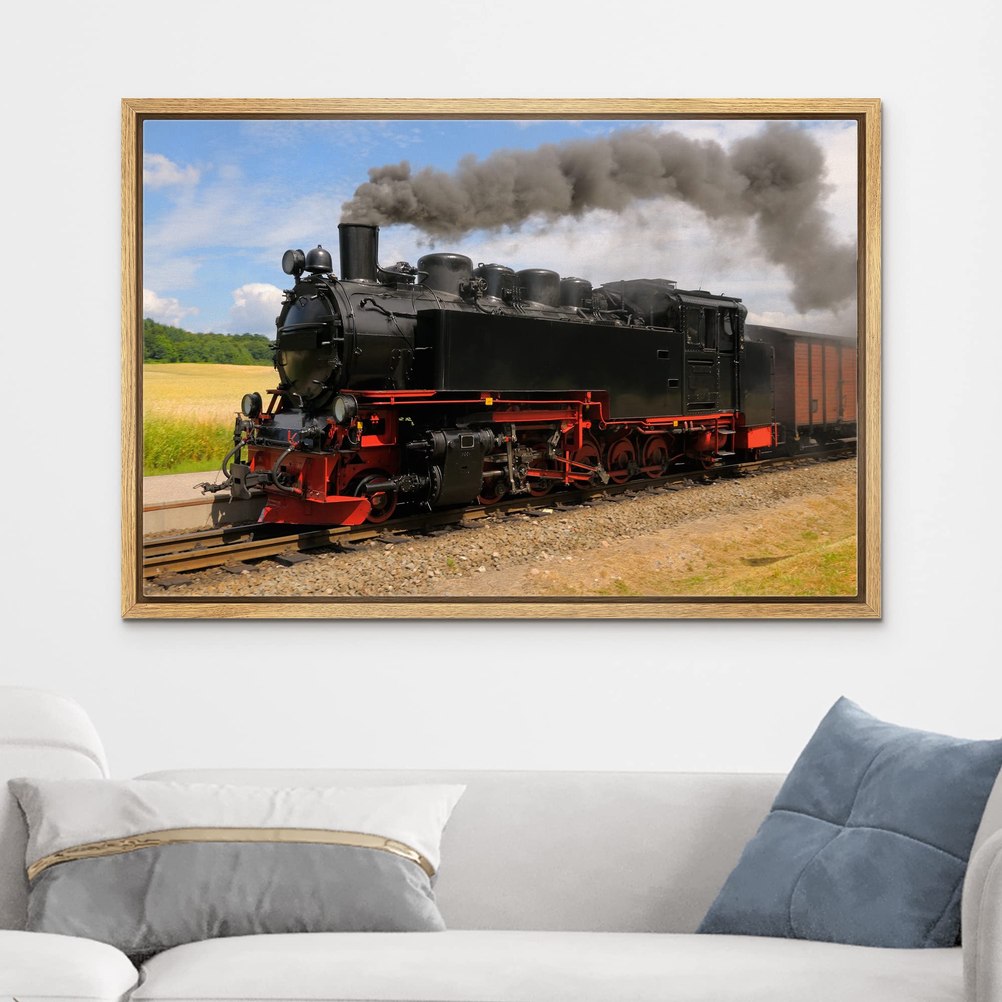 Amazon.co.jp: ドイツ北部のリューゲン島を走る黒い煙の蒸気機関車