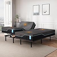 Vista 25 de Base de cama ajustable Queen con control remoto inalámbrico + colchón de espuma viscoelástica de gel Queen de 12 pulgadas cama en una caja