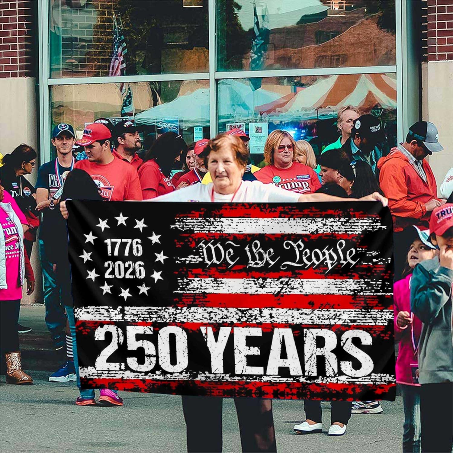 3 Ply 250 Anniversary USA Flag 250th Years America Anniversary Flag Patriotic 4th of July We The People 1776 American Flags for Outside 3x5 Ft Betsy Ross Outdoor Yard Banner Decorations - Image 6