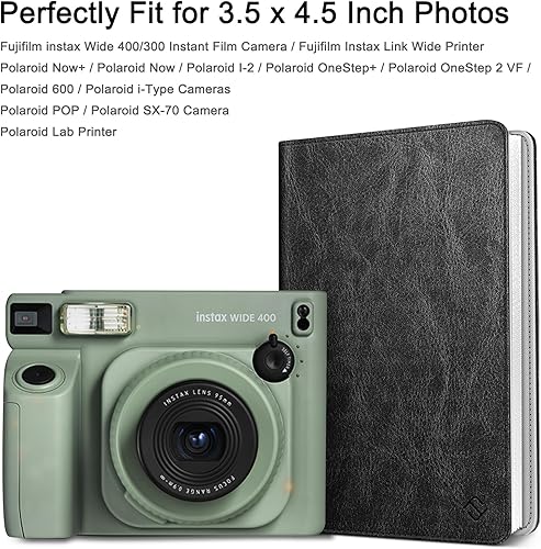Miniatura 2 de Fintie Álbum de fotos tipo billetera para película de 35 x 45 pulgadas álbum de cierre a presión de 64 bolsillos para impresora ancha Fujifilm
