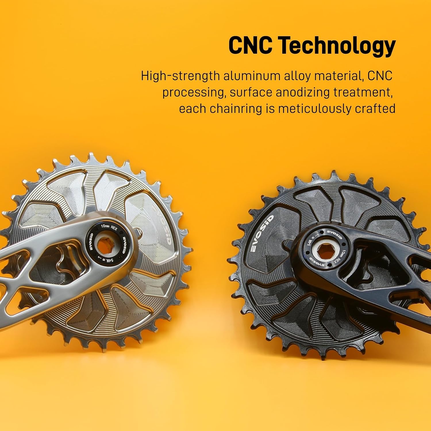 Mountain Bike Closed Chainring 32/34/36/38T, Narrow Wide Chainring Design, 3-Bolt Direct Mount Chainring 3mm Offset for 8-12 Speed for GXP,SRAM, MTB, Mountain Bicycle