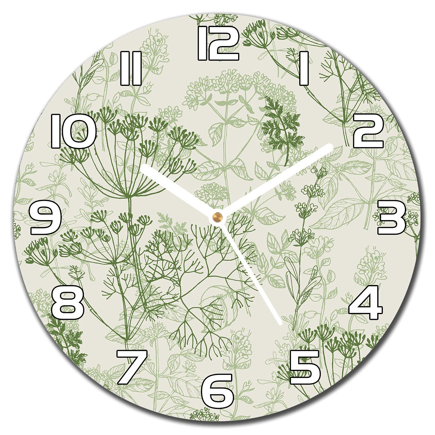 Horloge en verre 30 cm herbal cuisine et salon décoration