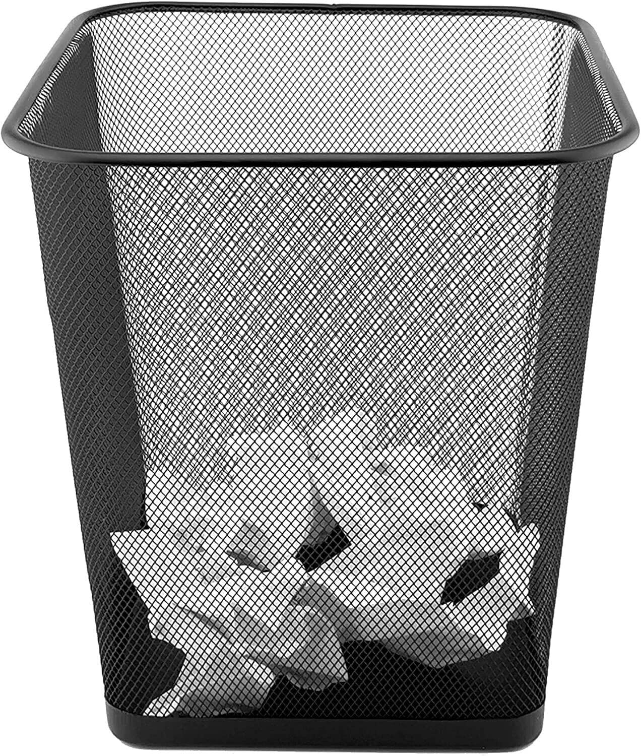 UNICORPSE TECHNOLOGIES PVT. LTD. Metal Steel Mesh Waste Paper Bin For Office Home Bedroom Work Dust Bin Black and Grey Color Option (Gray)