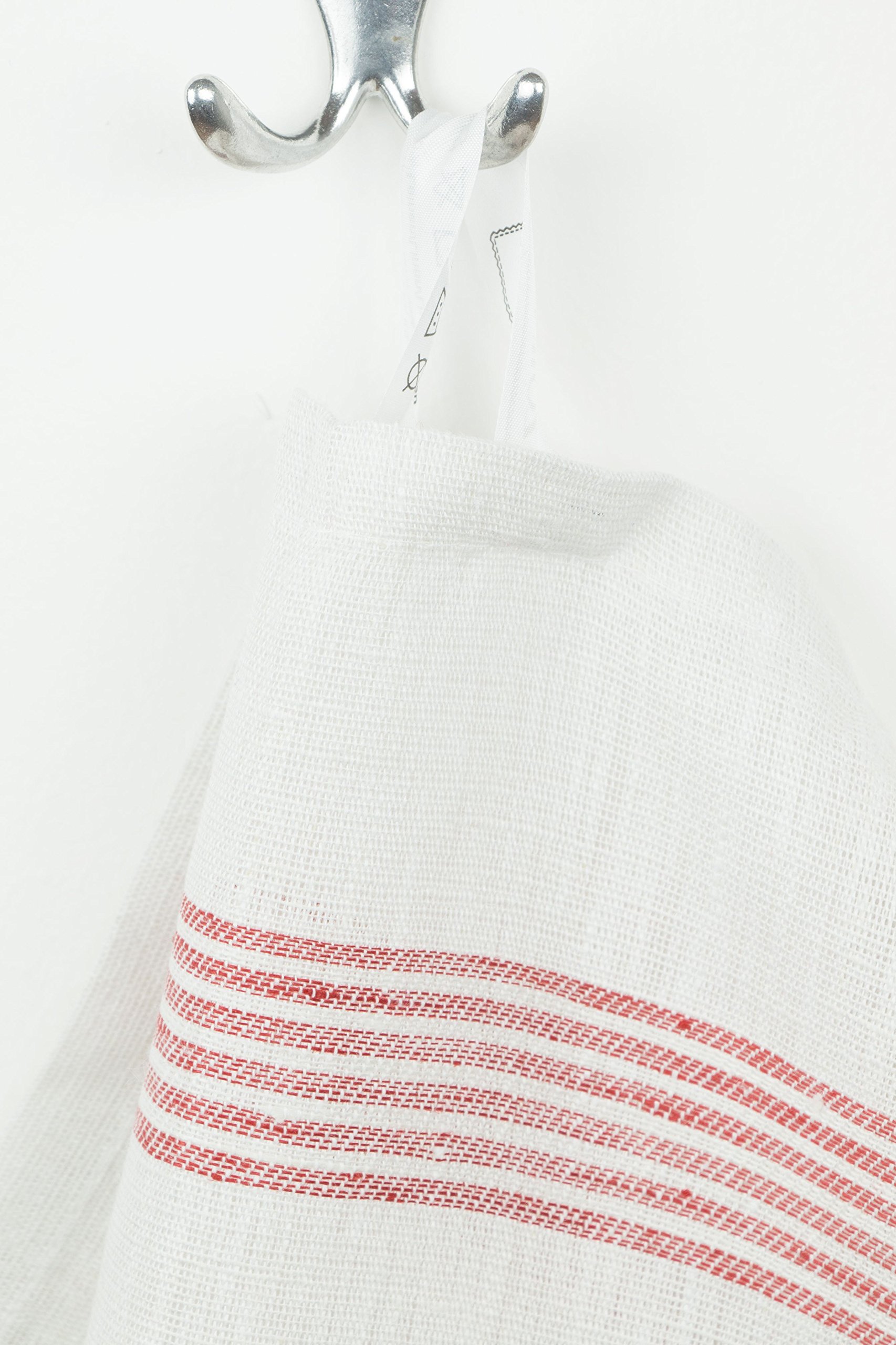 Lot De 8 Torchons Stuco 50x70 Cm - Blanc à Carreaux - Coton/Polyester