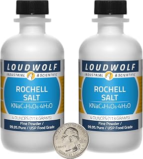 Rochelle Salt / 8 Ounces / 2 Bottles / 99.9% Pure USP Food Grade/Fine Powder
