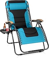 Vista 9 de Sophia & William Juego de 2 sillas de gravedad cero XXL de gran tamaño, acolchadas, ajustables, plegables, reclinables, sillas de gravedad