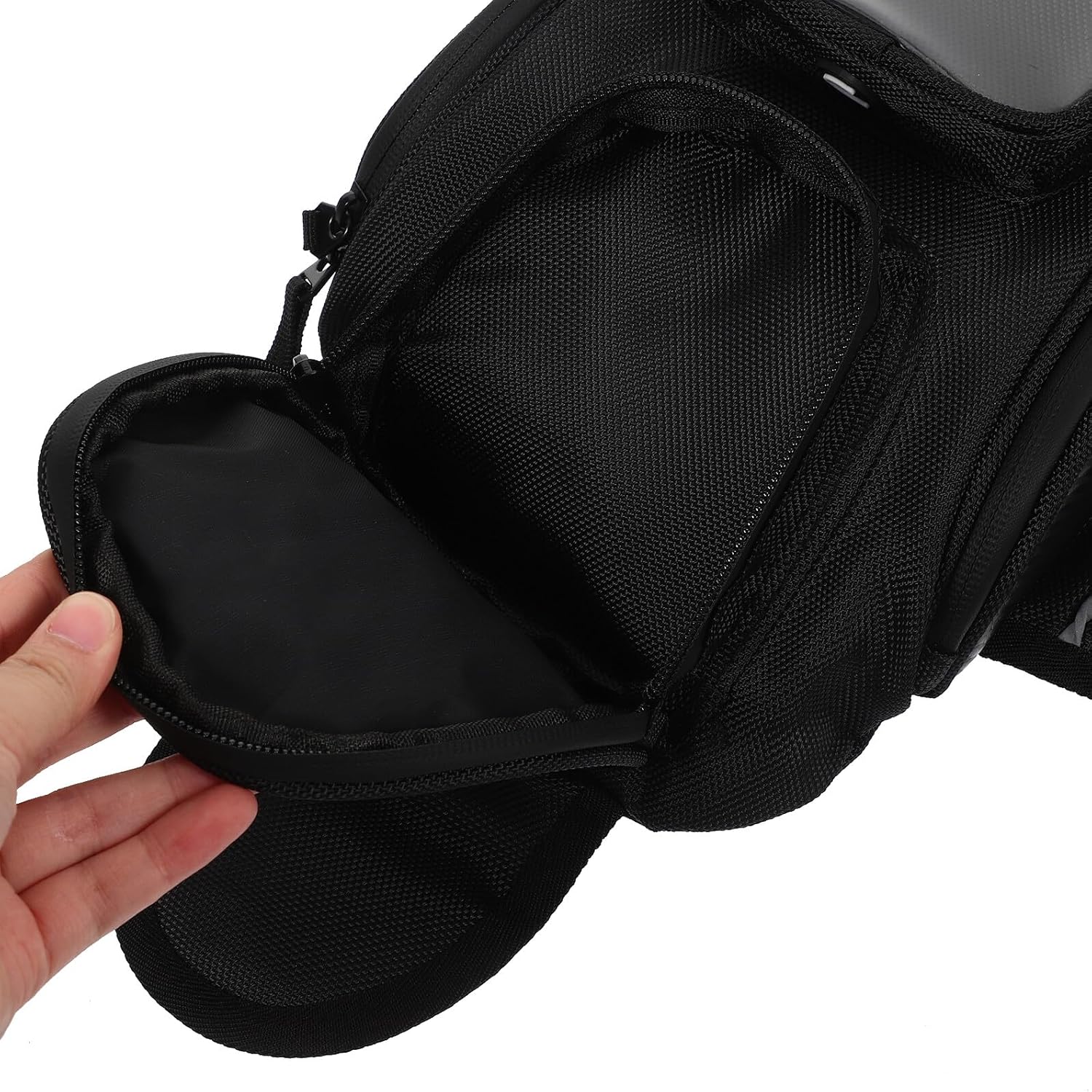 TIDTALEO Magnetic Motorcycle Tank Bag Cloth Material Large Capacity Saddle Storage for Long Trips Compatible with Various Motorbike Models