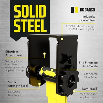 DC Cargo Storable Sliding Winch for Flatbed Trailer | Heavy Duty Tie Down Winch