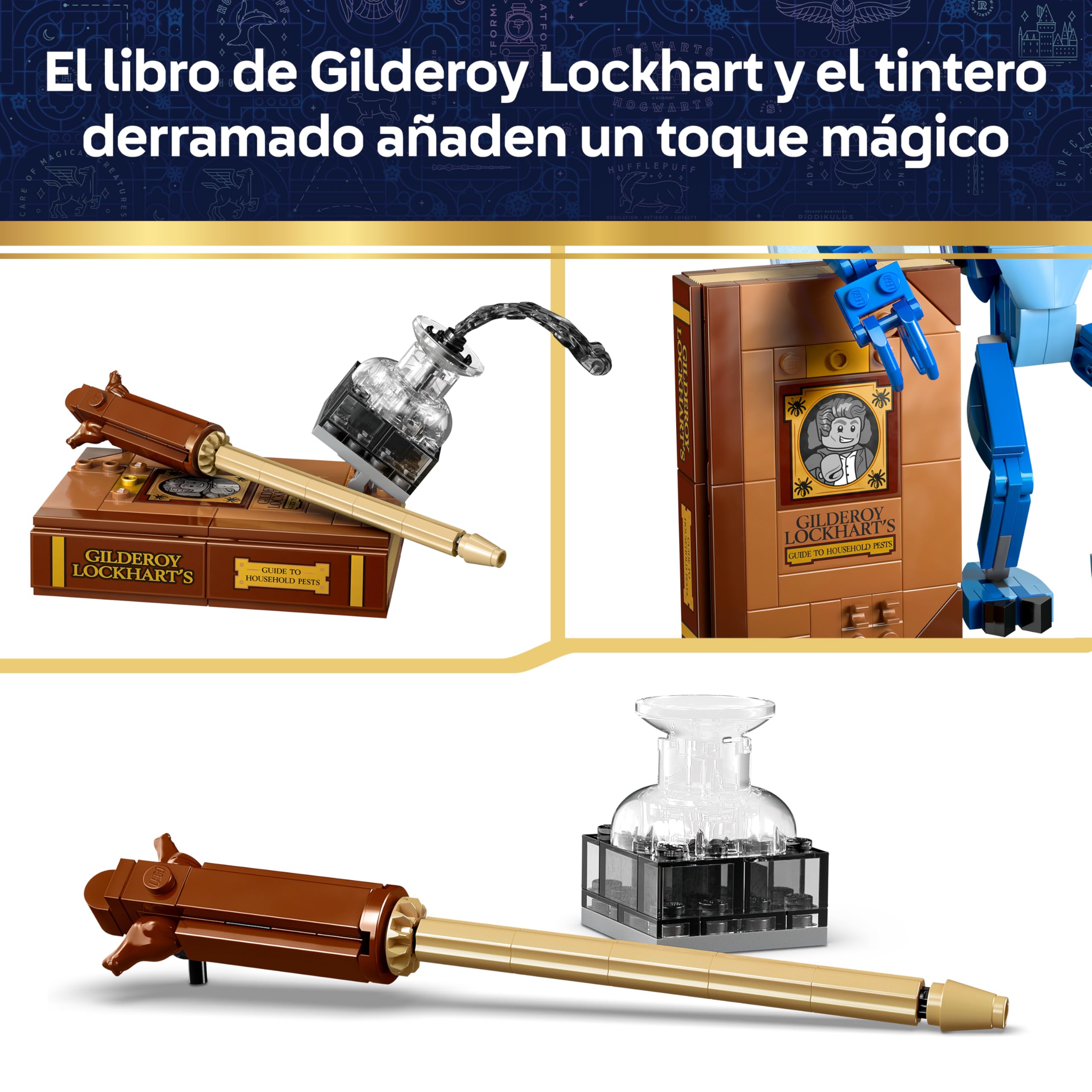 LEGO Harry Potter Duendecillo de Cornualles - Figuras Articuladas con Libro y Varita de Gilderoy Lockhart - Decoración para el Dormitorio - Regalo de Cumpleaños para Niñas y Niños de 8+ Años - 76461 — view 4