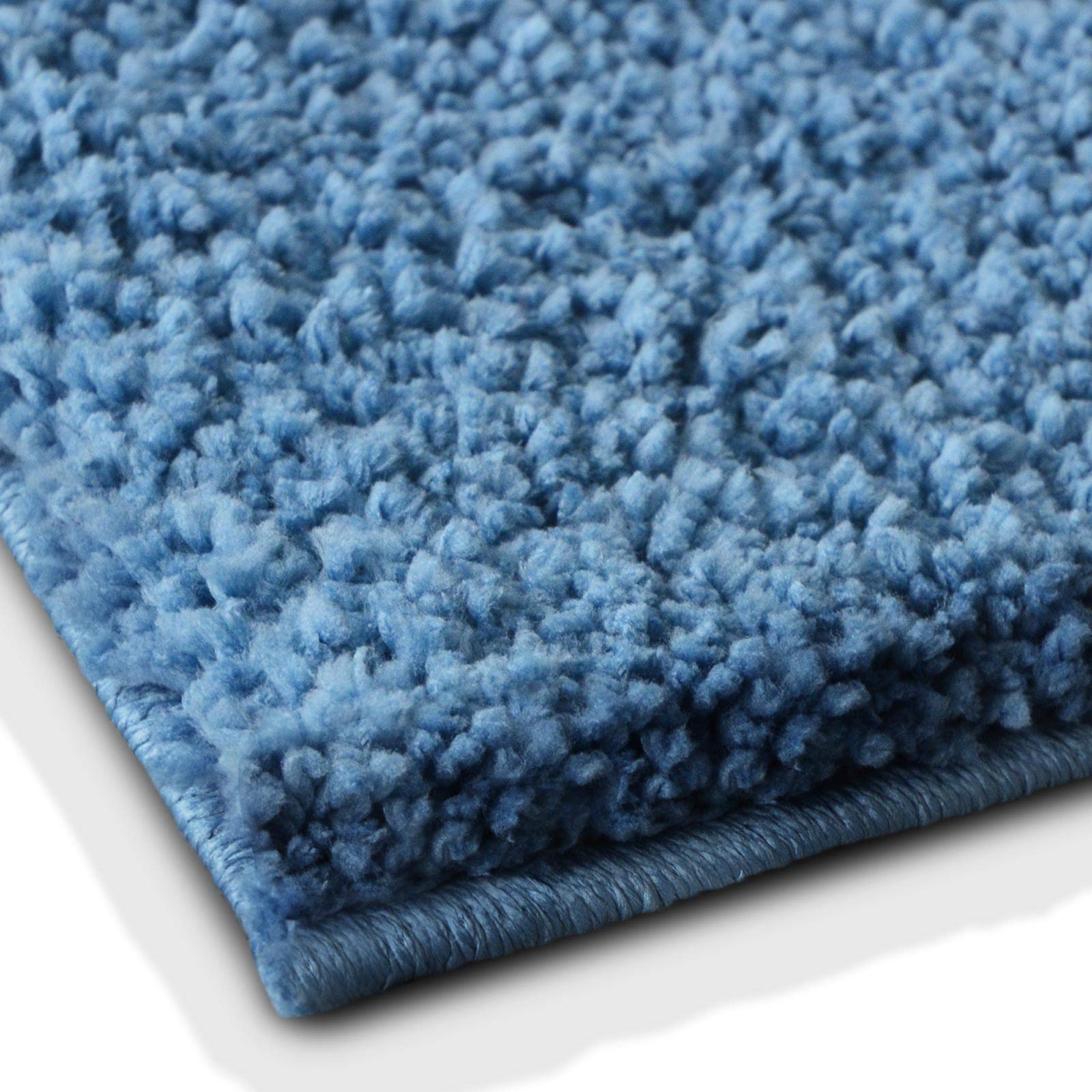 Floordirekt Sky Soft - Alfombrilla de baño (rectangular, redonda, extraesponjosa, antideslizante y de secado rápido, muchos colores y tamaños (70 x 120 cm, azul claro)