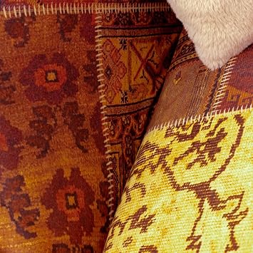 LATUDA CONCEPT SoftMicro Sofa Cover | Sofa Cover | Sofa Shawl | Ethnic Pattern Boho Patchwork Anti-Slip | Tile 180x220 cm