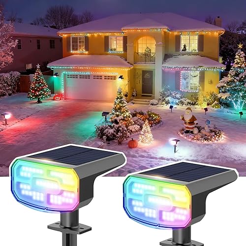 Miniatura 17 de Focos solares para exteriores, impermeables, IP65, paquete de 4, 2 CCT (3000 K/6500 K), 4 modos de iluminación seleccionables, luces solares solares