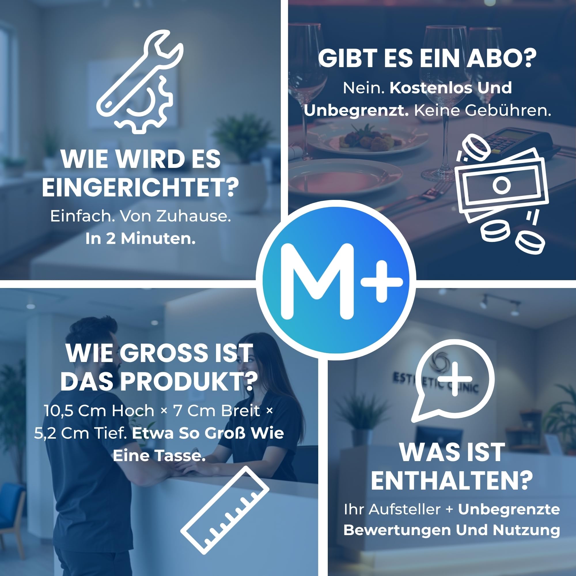 MESSAGENES Review Tap Stand - 5 Ständer NFC + QR für Google Reviews - Kompatibel mit iPhone & Android - Steigern Sie Google Sichtbarkeit & Ranking - Pack für Unternehmen, Restaurants & Ketten
