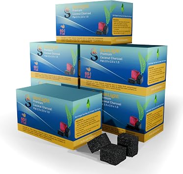Sunlight 360 Count Coconut Charcoal Flats Long-Lasting Coals, Low Odor, Low Ash