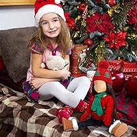Vista 2 de Bencailor Conjunto de 6 piezas de ropa y accesorios de muñeca de Navidad de 18 pulgadas, conjunto de trajes de invierno, suéteres, pantalones