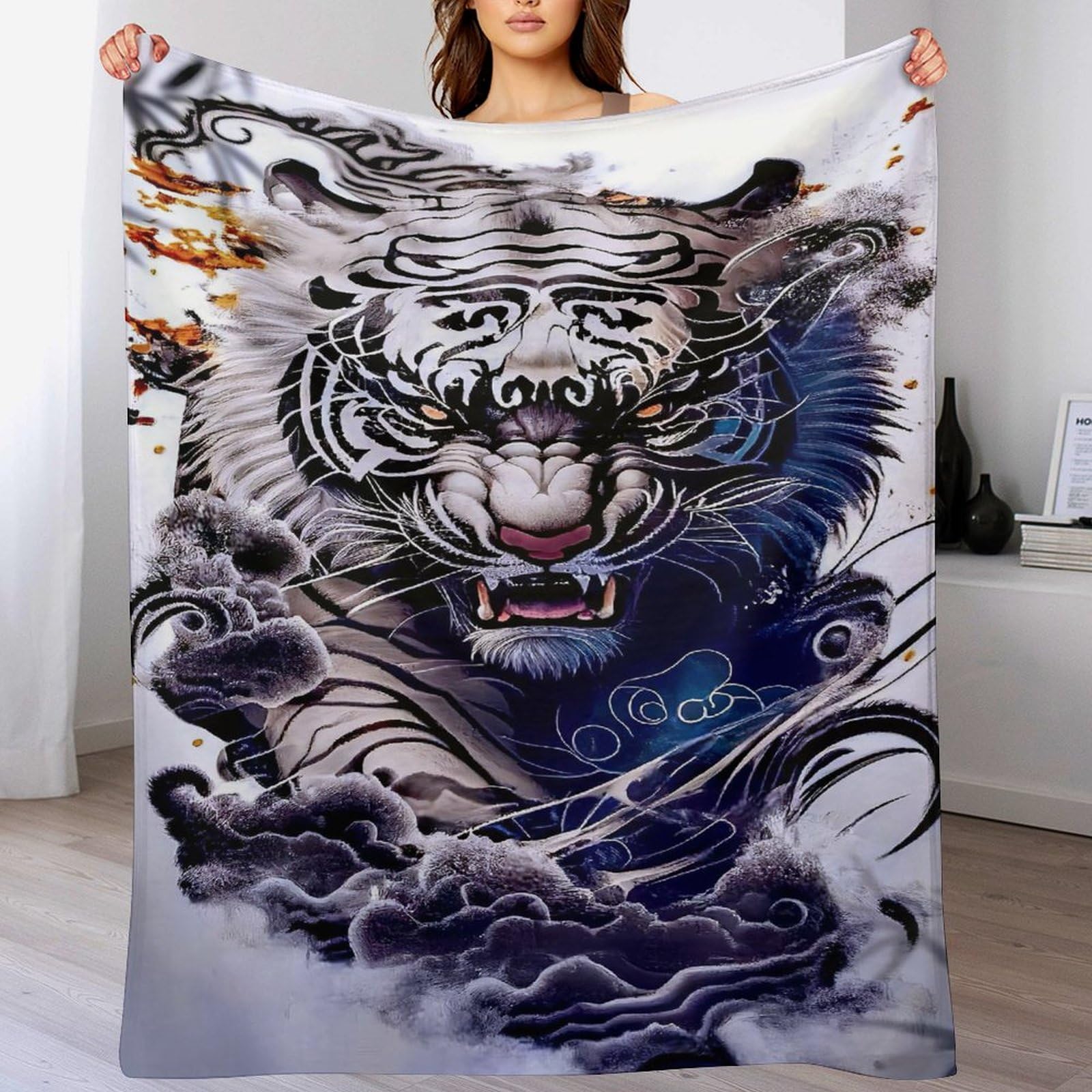 Couverture tigre douce idée cadeau idéale pour lit, séjour et canapé