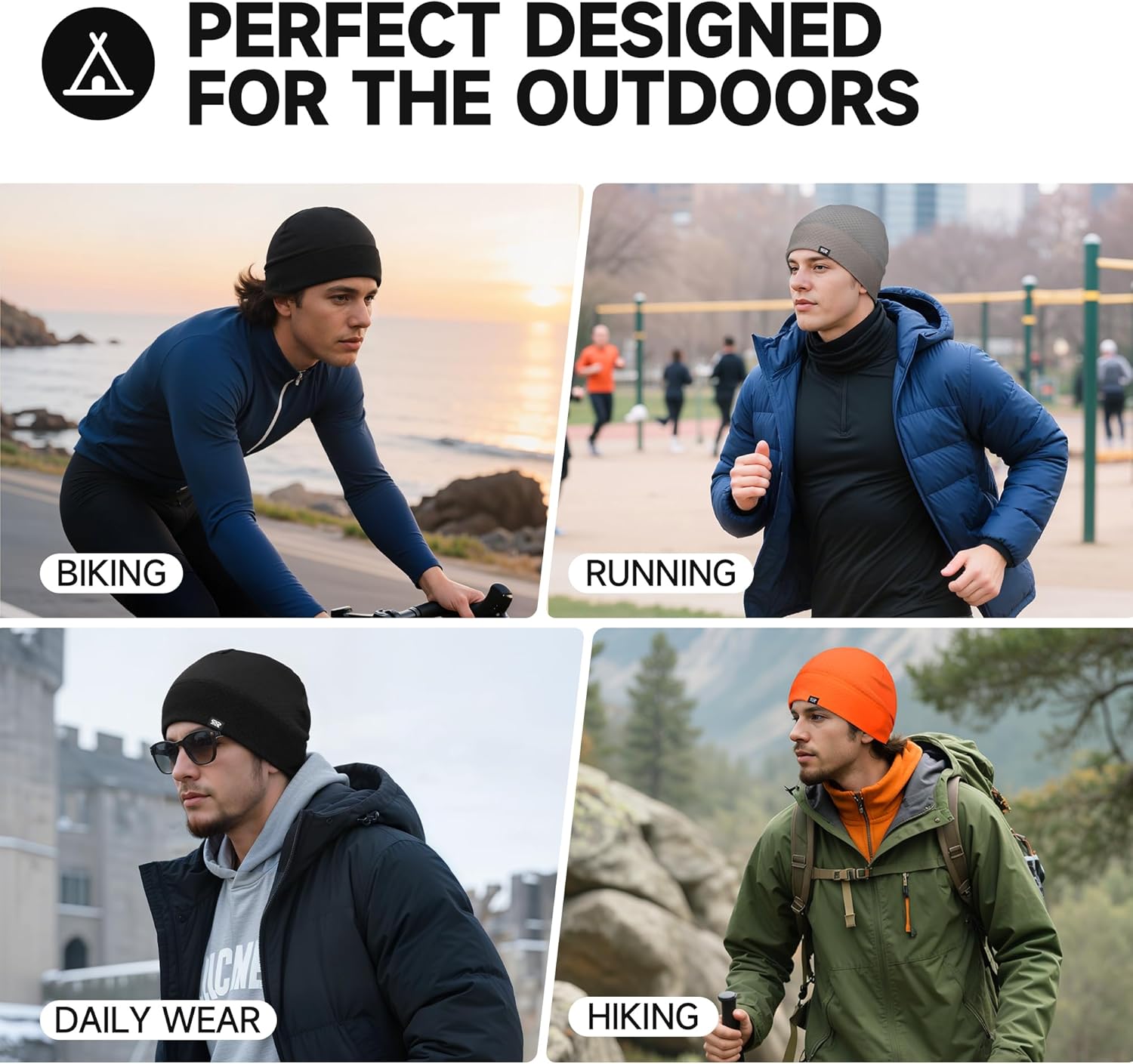 LONGLONG Warm Comfort Beanie Hats for Men & Women - Helmet Liner,Winter Soft Cycling Cap,Lightweight Warm Skull Cap - Image 8