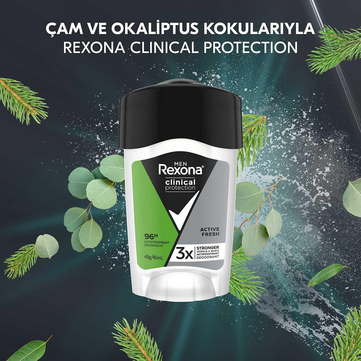 Rexona Clinical Protection Erkek Stick Deodorant Active Fresh Ter Kokusuna Karşı Koruma 45 ML