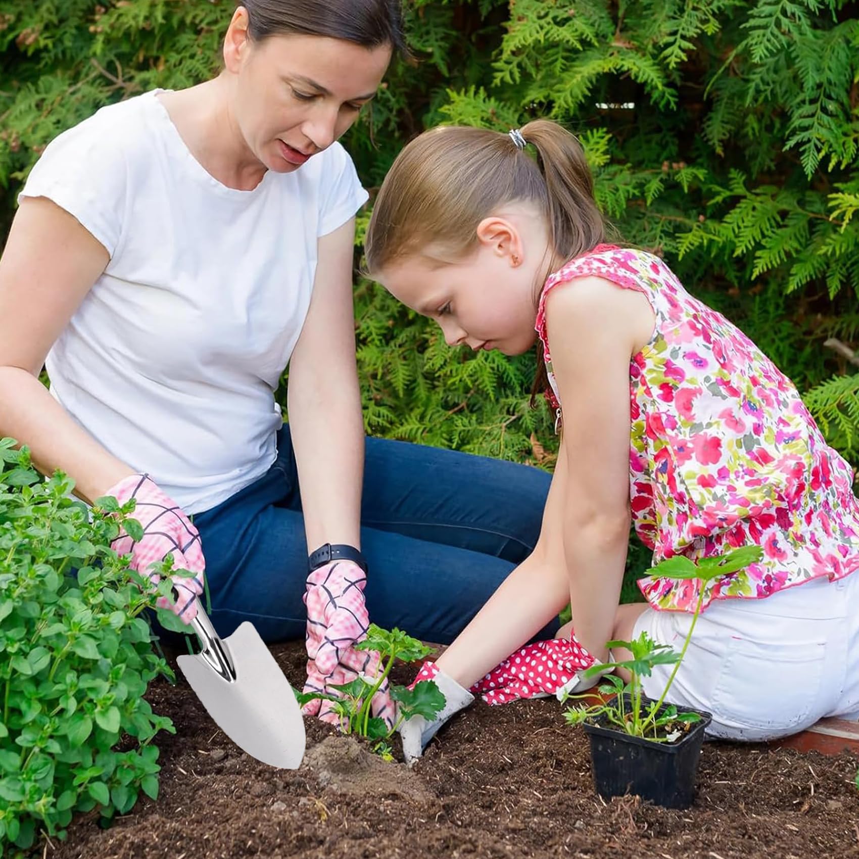 Cazzuola da giardino in acciaio inox, antiruggine, pala da giardino, vanga, piccoli attrezzi manuali, per diserbo, trapianto e scavo