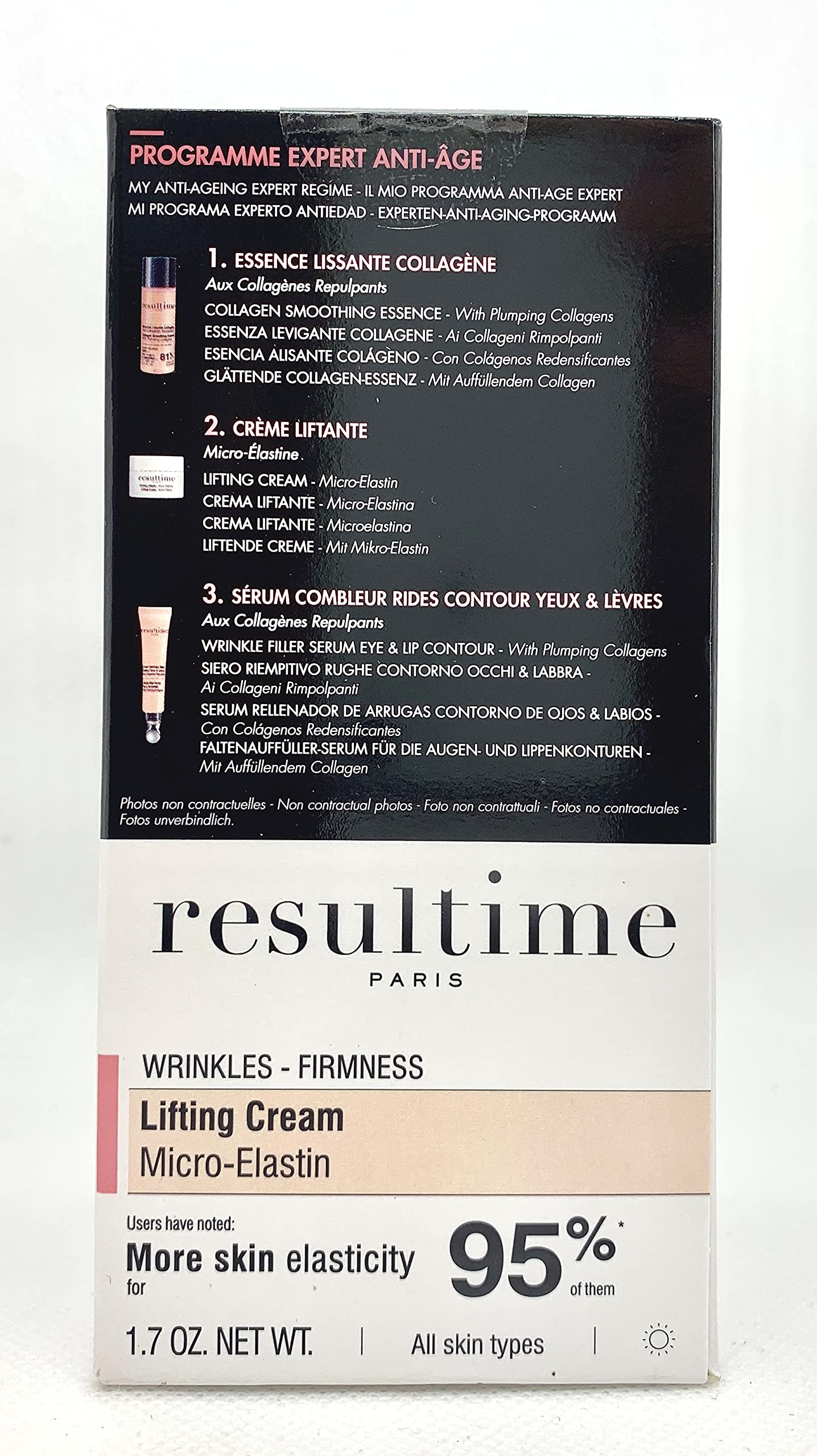 Resultime Crème Liftante Micro-Elastine 50ml pour Peau Normale, Peaux Matures, Peau Mixte, Peau Sèche
