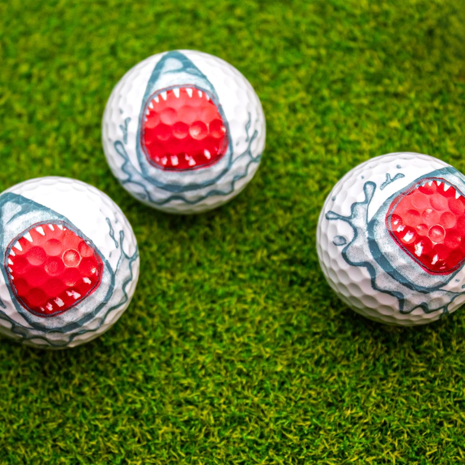 GBM Shark Golf Balls – Shark Design Collectible and Playable Golf Balls for Tournaments, League Play and Unique Gifts for Men and Women, 12-Pack