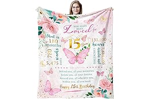 Birthday Gifts for 15 Year Old Girl Throw Blanket - Perfect for...