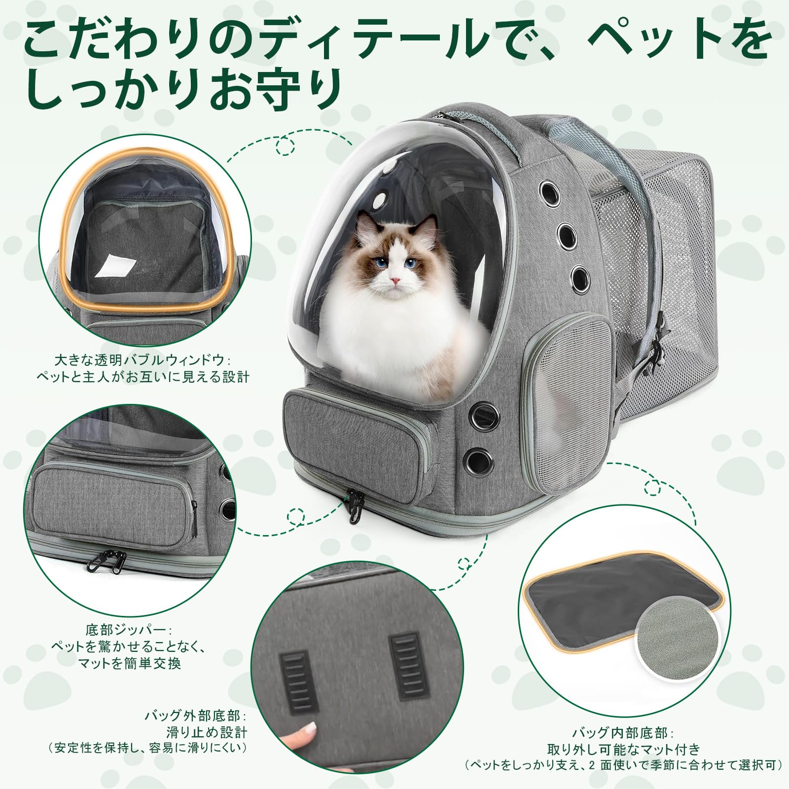 Amazon.co.jp: 猫 犬 キャリーリュック 拡張可能な ペットハウス