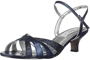 Navy Blue Wide Width Jane Ankle-Strap Sandals For Women