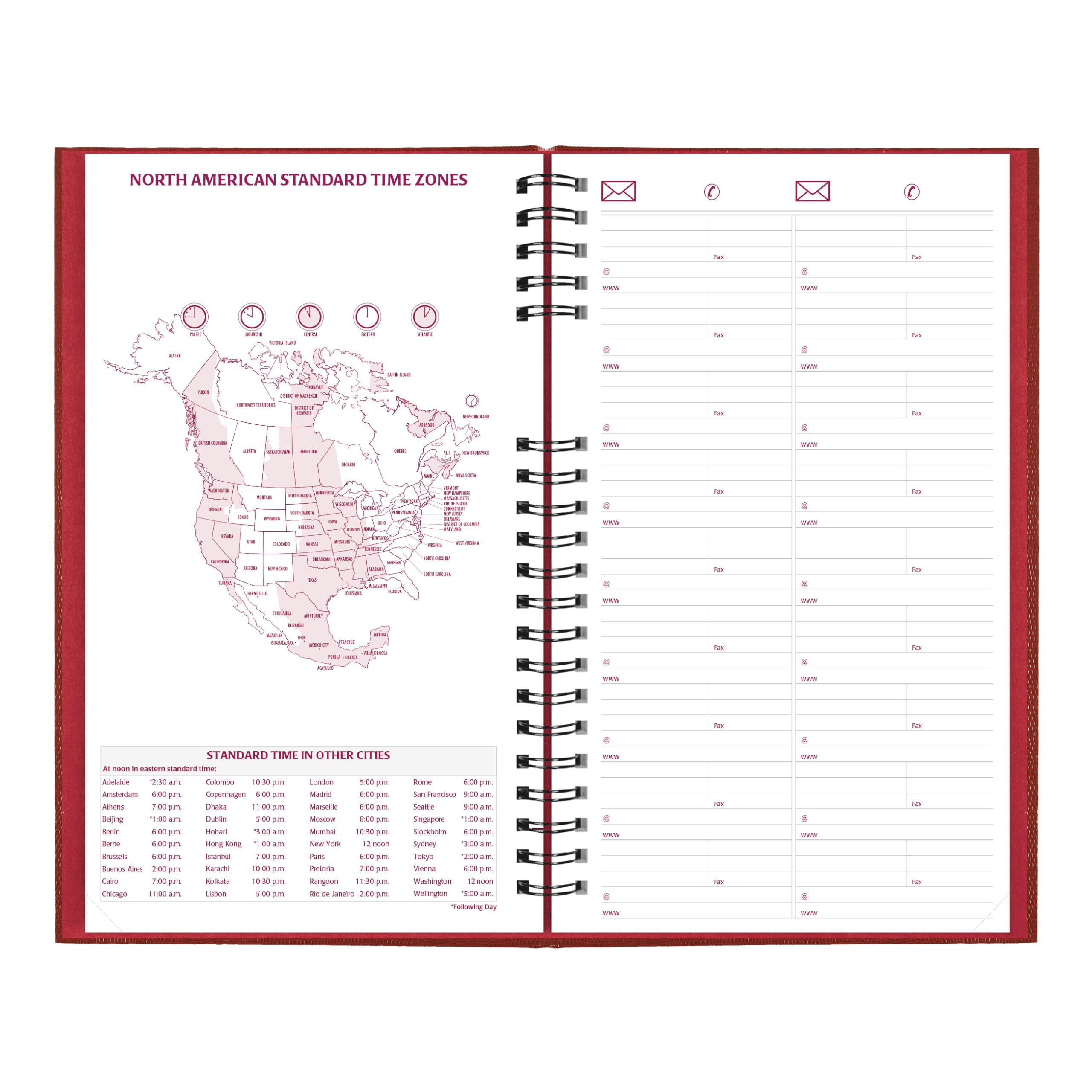 Brownline® CoilPro™ Agenda giornaliera 2027, senza tempo, 12 mesi, da gennaio a dicembre, rilegatura a doppio filo, 34,3 x 20 cm, rosso brillante (C551C.RED)