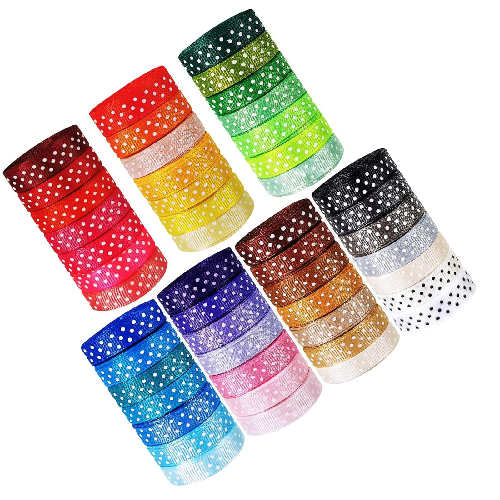 2. Nastro di seta multicolore, confezione da 49 | Forniture artigianali per archi, cucito e decorazioni per feste, set di accessori rotondi fatti a mano