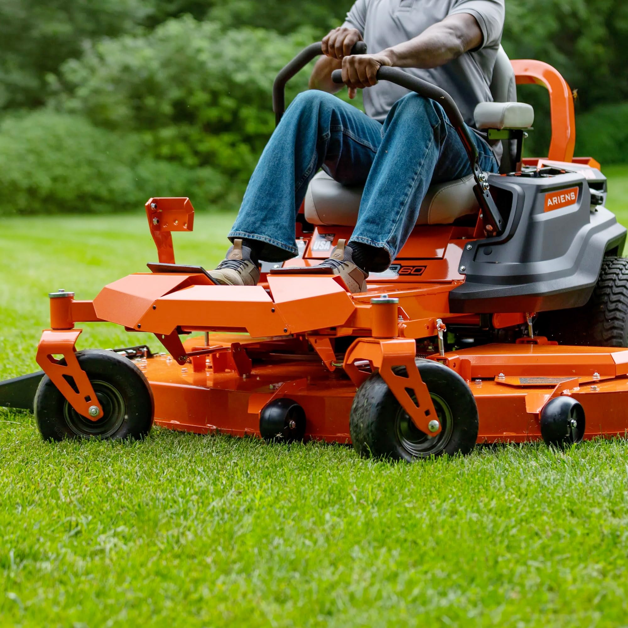 LotFancy 11x4.00-5'' Flat Free Lawn Mower Tire and Wheel, 3/4" or 5/8" Bushings, 3.4"-4"-4.5"-5" Centered Hub, Smooth Tread Tire for Zero Turn Mowers