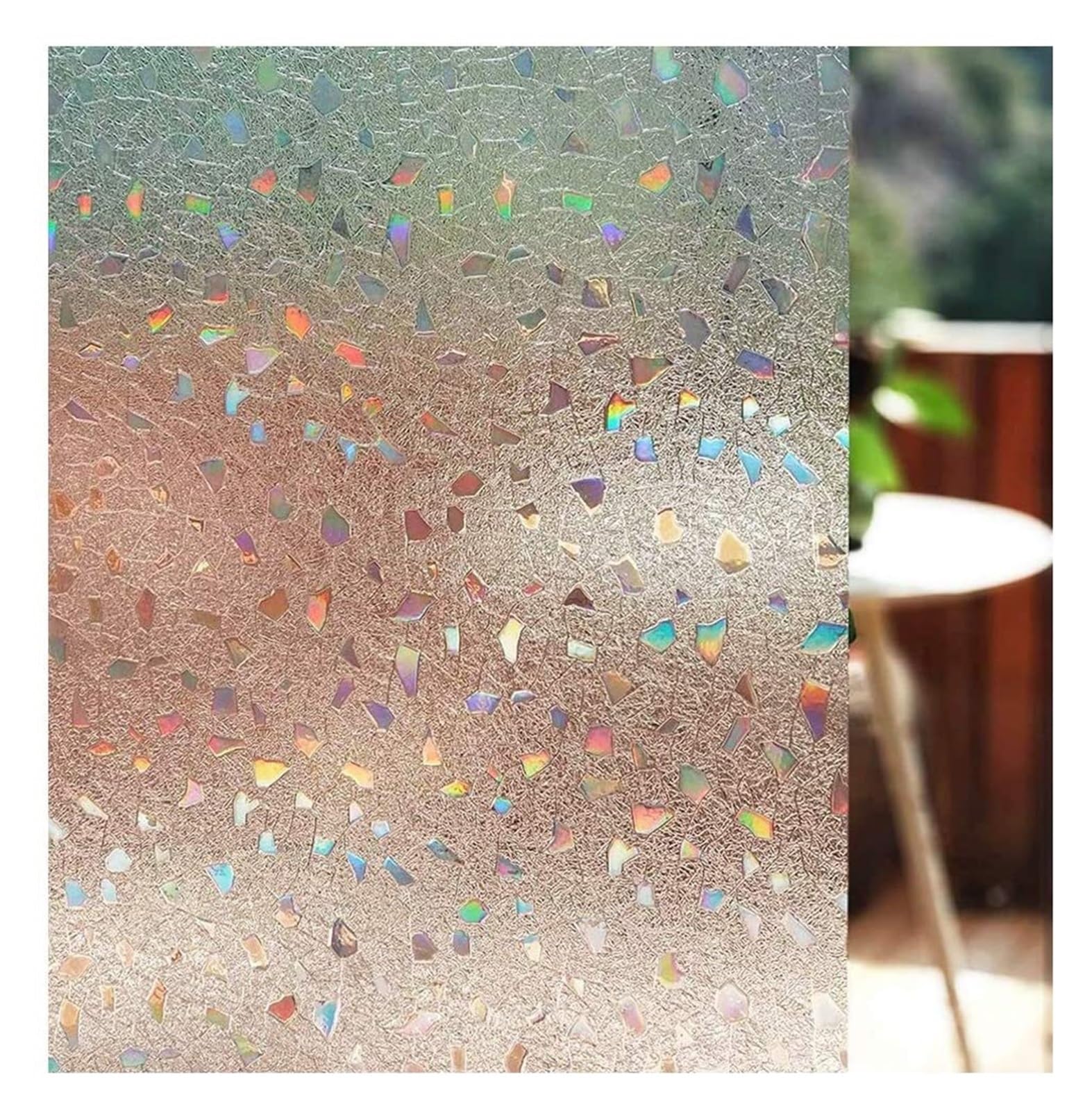 Película de privacidad para ventanas Película de ventana decorativa arcoíris, película de privacidad de ventana teñida, adhesivo estático de vidrio esmerilado for puerta de vidrio for el hogar, diseño