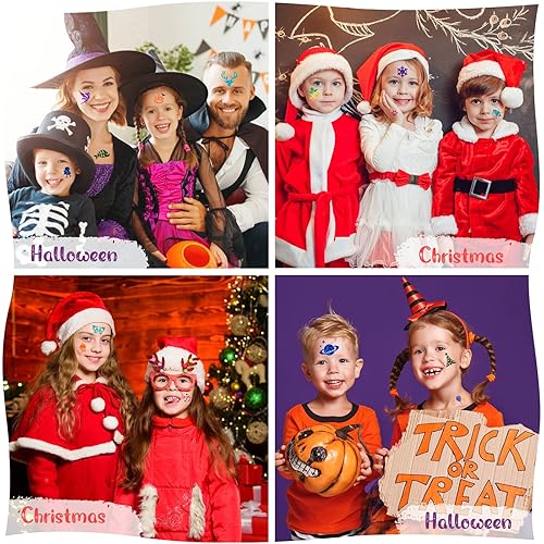 Miniatura 9 de Eleanore's Diary - Tatuaje temporal con purpurina para niños, 31 colores con purpurina, 165 plantillas únicas, 2 pegamentos, 4 pinceles, kit de