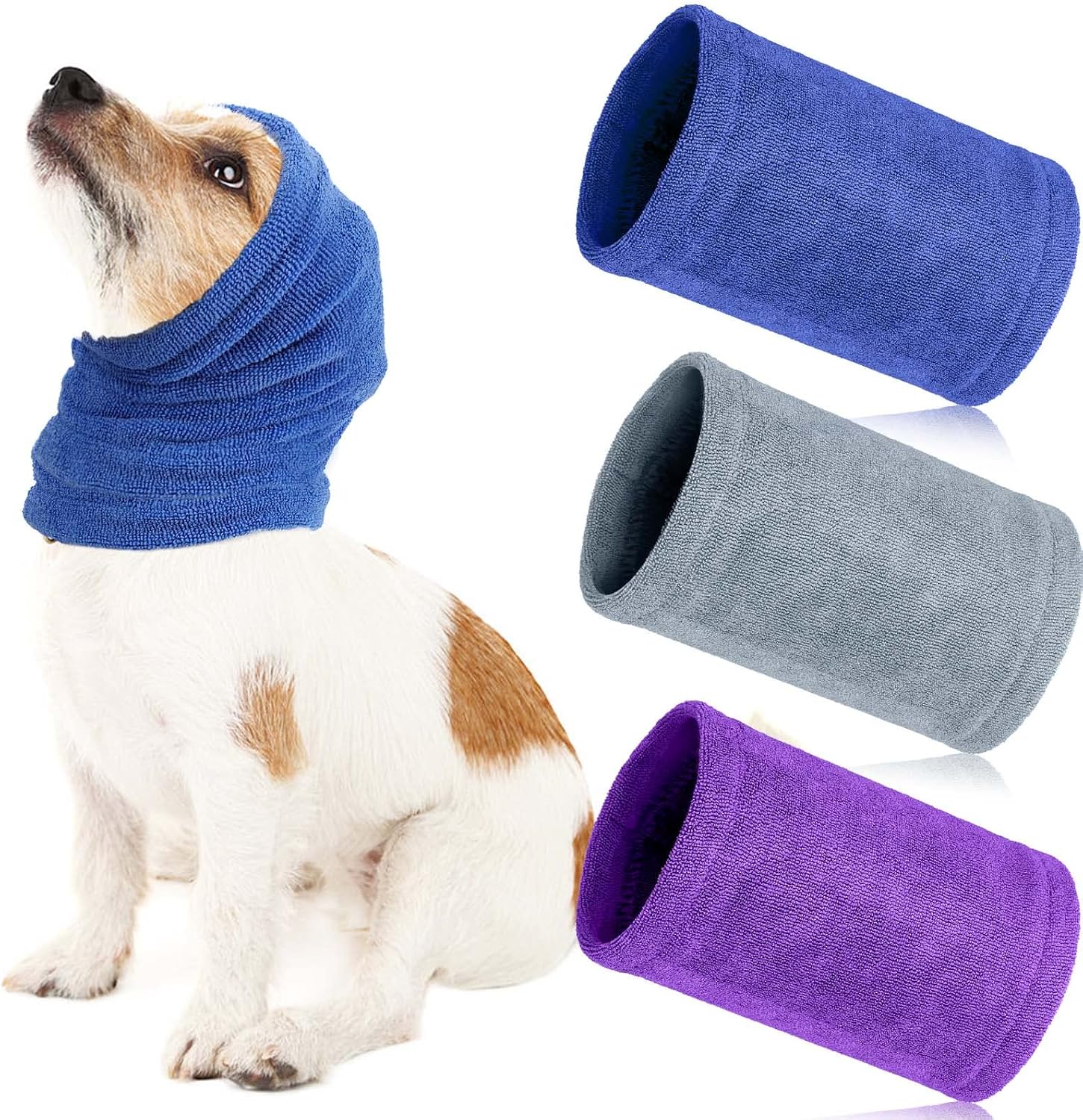 3 Pack Dog Ear Covers for Noise Small Dogs Ear Cover Pet Hood Dog Ear Muffs Noise Protection Stretchy Dog Snoods Wrap Quiet Anxiety…