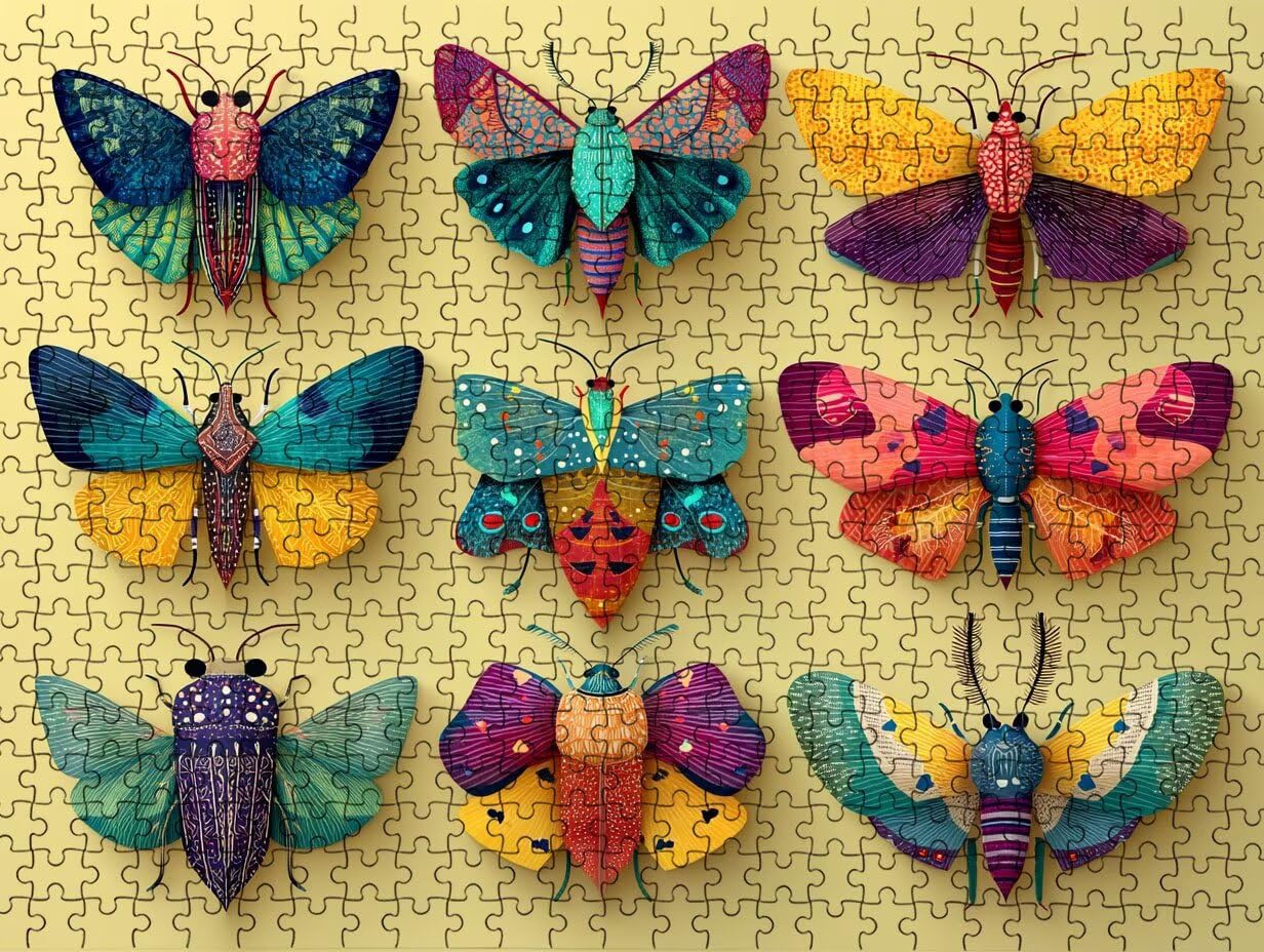 Puzzle 3000 Teile Erwachsene, Schmetterlinge Insekten Puzzle Herausfordernde Familie Aktivität Spiele, Geschicklichkeitsspiele Erwachsene, Herausfordernde Puzzles Geschenk für Freunde R2KH-345