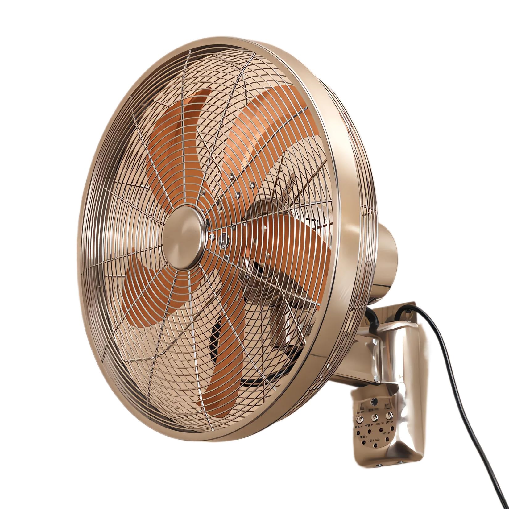 D'oro, Ventilatore da parete da 16" con telecomando, ventilatore silenzioso ventilatore da parete per soggiorno in casa e in ufficio e dormitorio universitario