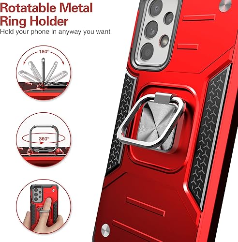 Miniatura 10 de IDYStar Funda para Galaxy A52 5G con protector de pantalla, funda para Galaxy A52 5G, a prueba de caídas a prueba de golpes con soporte de montaje